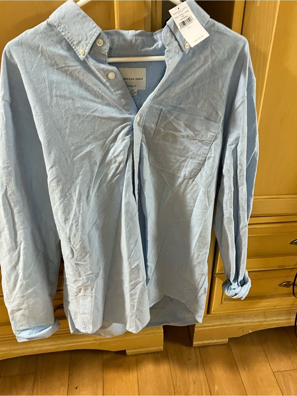 American Eagle Outfitters Light Blue Button-Down Shirt